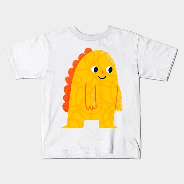 Yellow Monster Kids T-Shirt by TRAWAAZ